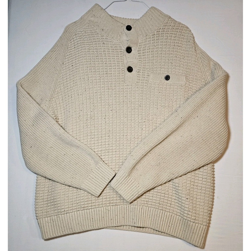 Duluth Trading Company Sweater Heavy Knit Henley Button Pullover Mens 3XL Winter
